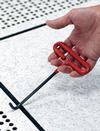 Perforated Floor Tile Puller with red vinyl T-Handle