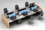 Double Position Desks w/ Slot wall