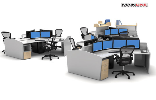 Multi Monitor Trading Desks Mainline Computer